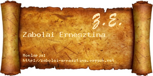 Zabolai Ernesztina névjegykártya